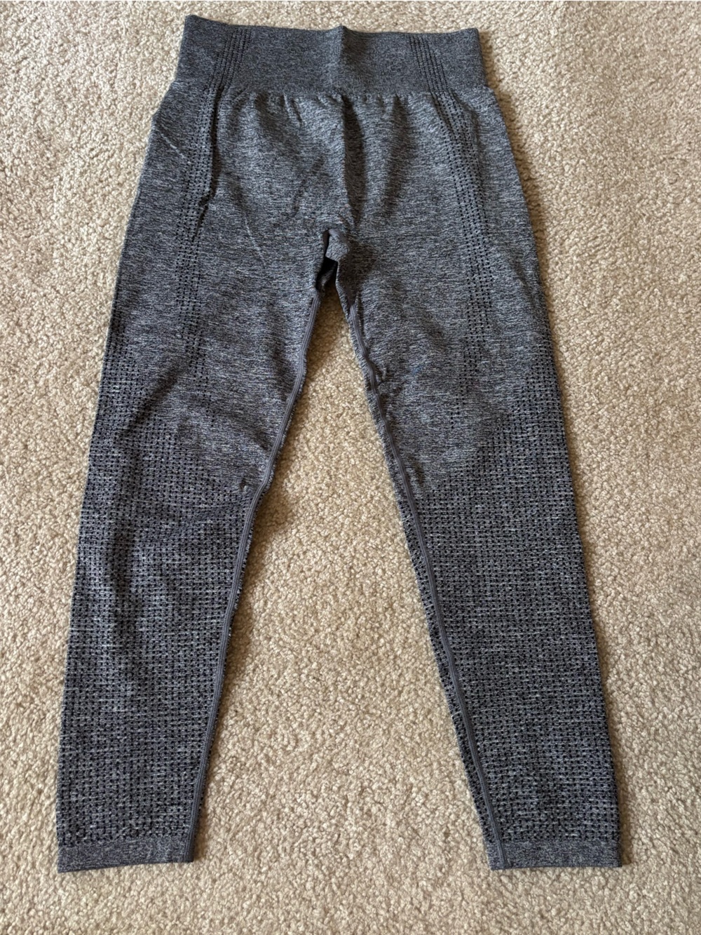 Seamless High-Waist Leggings in Charcoal Gray